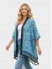 Summer Pattern Print Kimono W/ Tassel Detailing